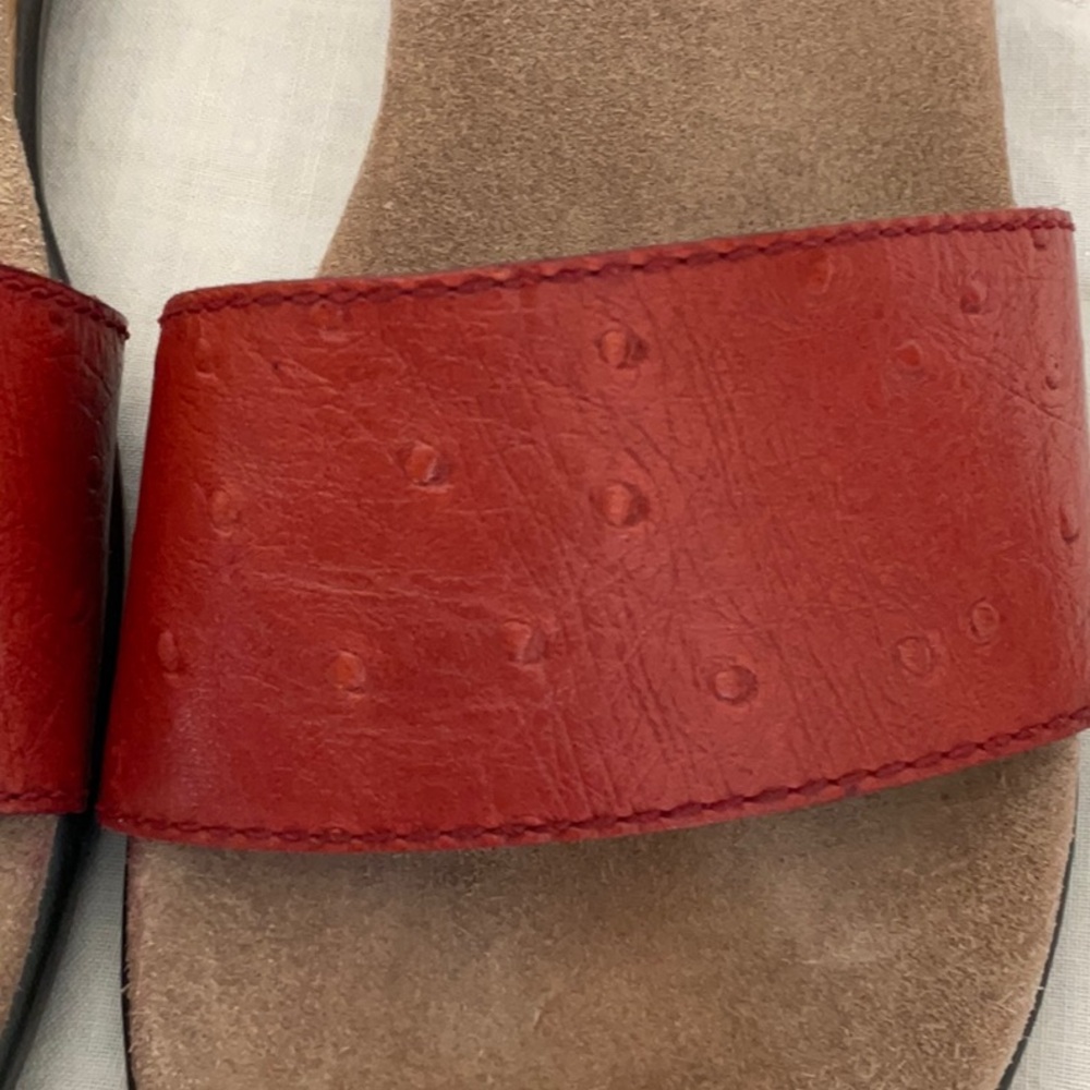 Aerosoles Red Leather Slide Sandals - 8 -  Final Price - Picture 4 of 9